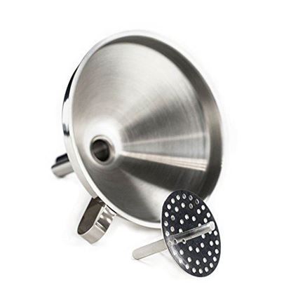 Picture of Huji Stainless Steel 5" Funnel with Detachable Strainer - HJ317