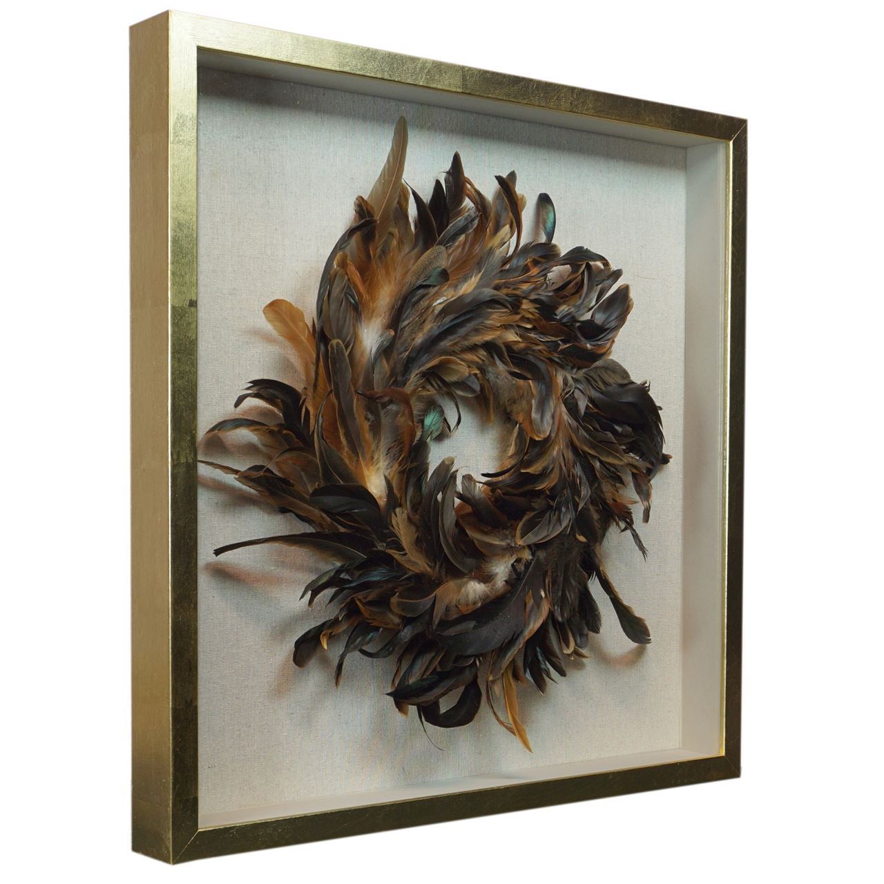Huji Home Products. Feather Nest Shadow Box Wall Décor (MS36541A) 23.62" L x 23.62" H