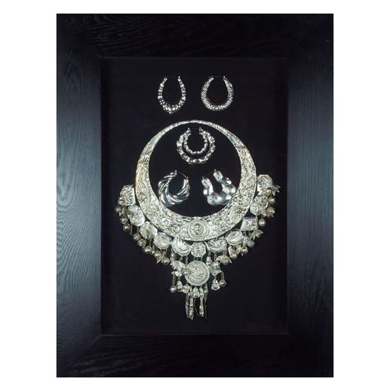 Picture of Miao Tribal Necklace and Earrings Shadow Box (MS20459A) 31.50" L x 23.62" H