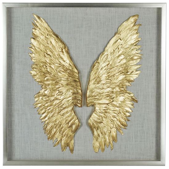 Picture of Gold Wings Acrylic Shadow Box Wall Décor (MS46979) 31.49" x 31.49"