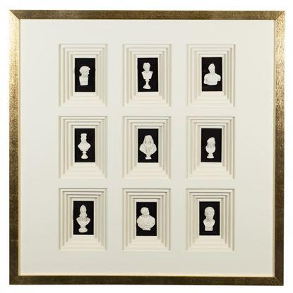 Picture of Miniature Plaster Statues Shadow Box Wall Décor (MS46980) 31.49" x 31.49"