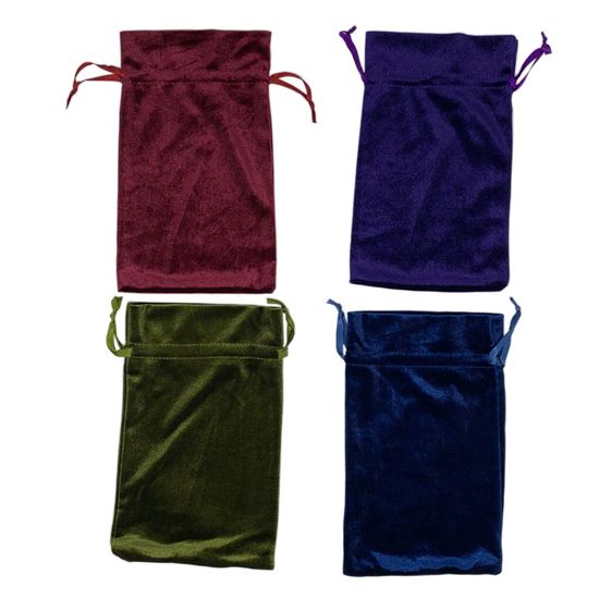 Picture of HUJI Tarot Bags Velvet Bundle of 4: Hunter Green, Navy Blue, Rose and Purple 6" X 9" - HJ371