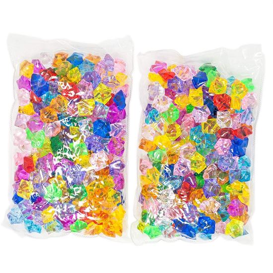 Picture of 320 Piece Acrylic Bulk Colored Jewels Gems Faux Diamond Crystals - HJ345_2PK