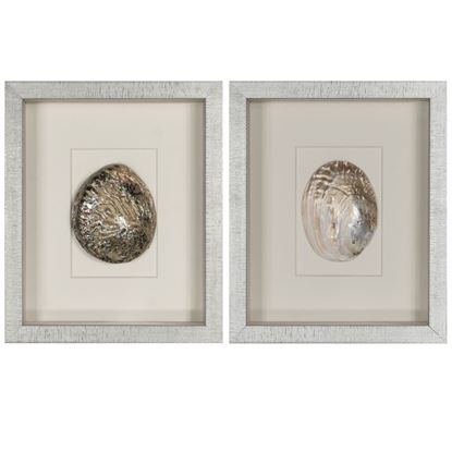 Picture of Yudeco Abalone & Pearl Shell Shadow Box Wall Décor (2 Piece Set) (MS18023C/D) 14.17” L x 14.17” H