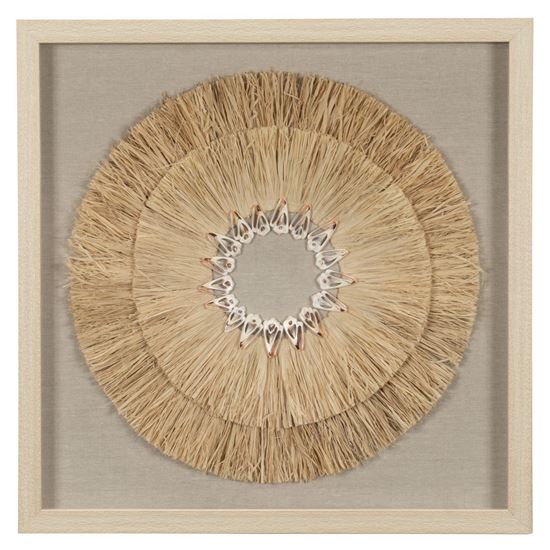 Picture of Yudeco  Straw & Shell Shadow Box Wall Décor